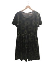 LuLaRoe Dress Women's Size 2XL Black Multicolor Circles Midi