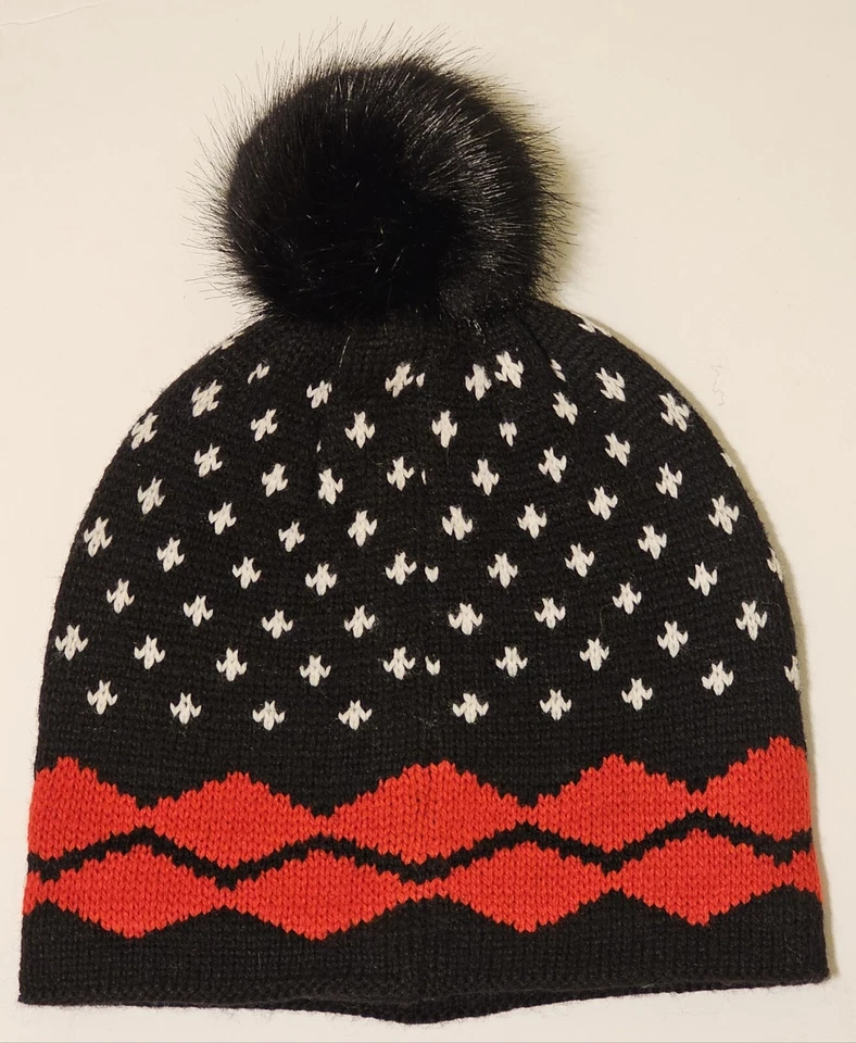 NWOT Polo Ralph Lauren Multicolor Beanie Knit Hat Bear Logo Pom-pom One Size - Image 4 of 4