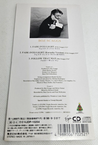BOZ SCAGGS Fade Into Light c/w Follow That Man Japan 3inch CD VJDP-10254 1996 - Picture 4 of 7