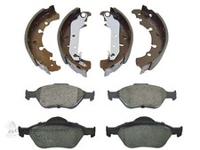 FORD FUSION TUTTI I MODELLI 2002-2012 SET PASTIGLIE DISCO FRENO ANTERIORE E GANASCE POSTERIORI NUOVO