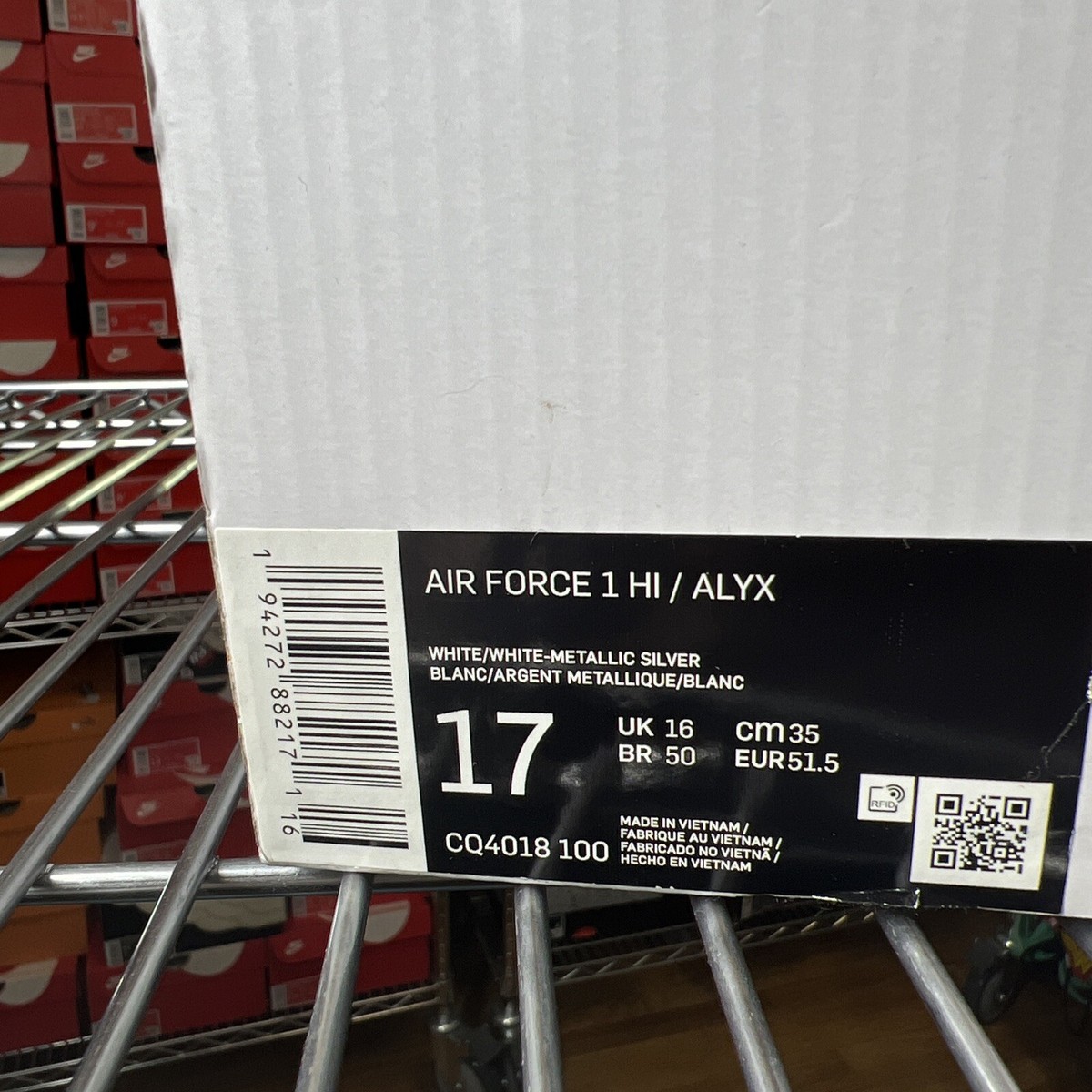 Nike Air Force 1 High x 1017 ALYX 9SM Triple White Rare Mens Nike Air Force 1 High x 1017 ALYX 9SM Triple White Rare Mens