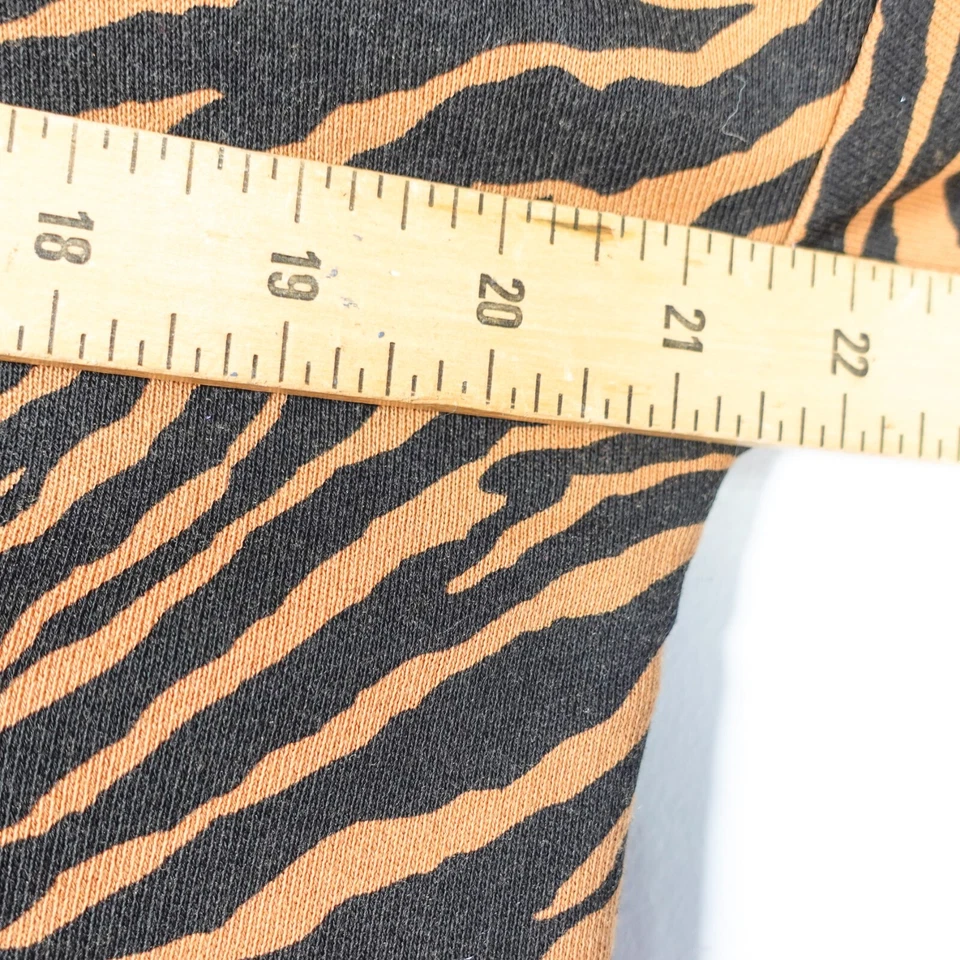 Suéter feminino zebra XL marrom algodão animal malha pulôver listrado boho jumper - Imagem 3 de 4