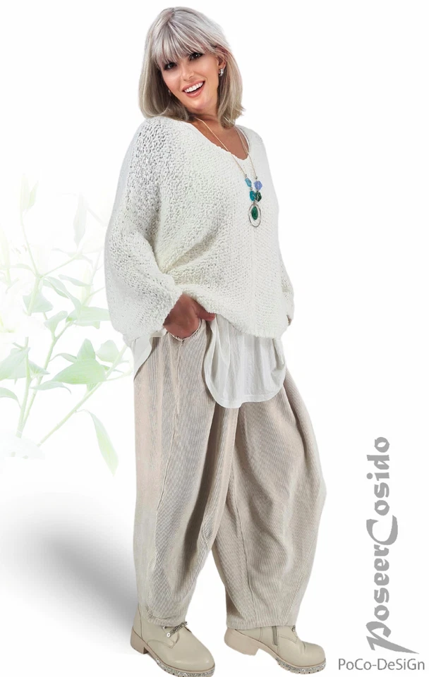 LAGENLOOK Ballon-Hose Winter Cord natur sand XL-XXL-XXXL 46 48 50 52 54 56 - Bild 4 von 4