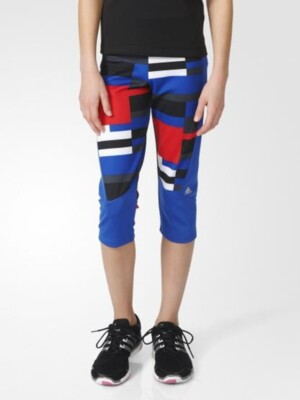 adidas ClimaLite junge Mädchen Junior 3/4 Capri Leggings (AY5660) blau