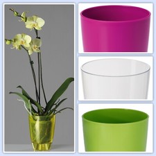 Orchideentopf Rund Übertopf Pflanzentopf Transparent Blumentopf 11 Farben