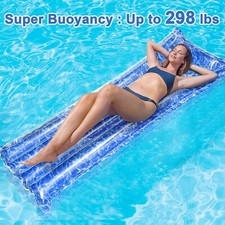 Inflatable Tanning Pool Lounger Float - Pool Floaties Rafts for Adults