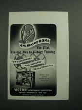 1942 Victor 16mm Sound Motion Picture Projector Ad - Animatophone