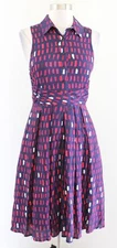 11 1 Tylho Anthropologie Brynn Navy Blue Fit and Flare Shirt Dress Size XS