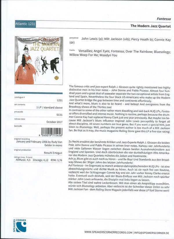 LP. Modern Jazz Quartet, The - Fontessa (Jazz) - Imagen 1 de 1