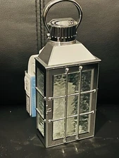 BATH & BODY WORKS SHIP Silver Chrome LANTERN WALLFLOWERS NIGHTLIGHT PLUG IN