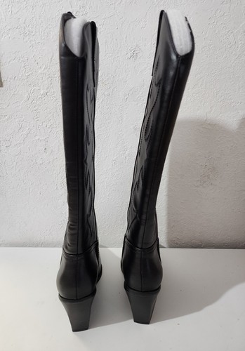 Madden Girl Western Cowboy Knee High Black Boots Faux Leather Women Shoes Size 8 - Picture 5 of 7