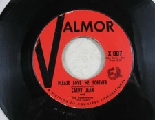 45 Record Valmor Cathy Jean Please Love Me Forever Canadian Sunset Doo Wop