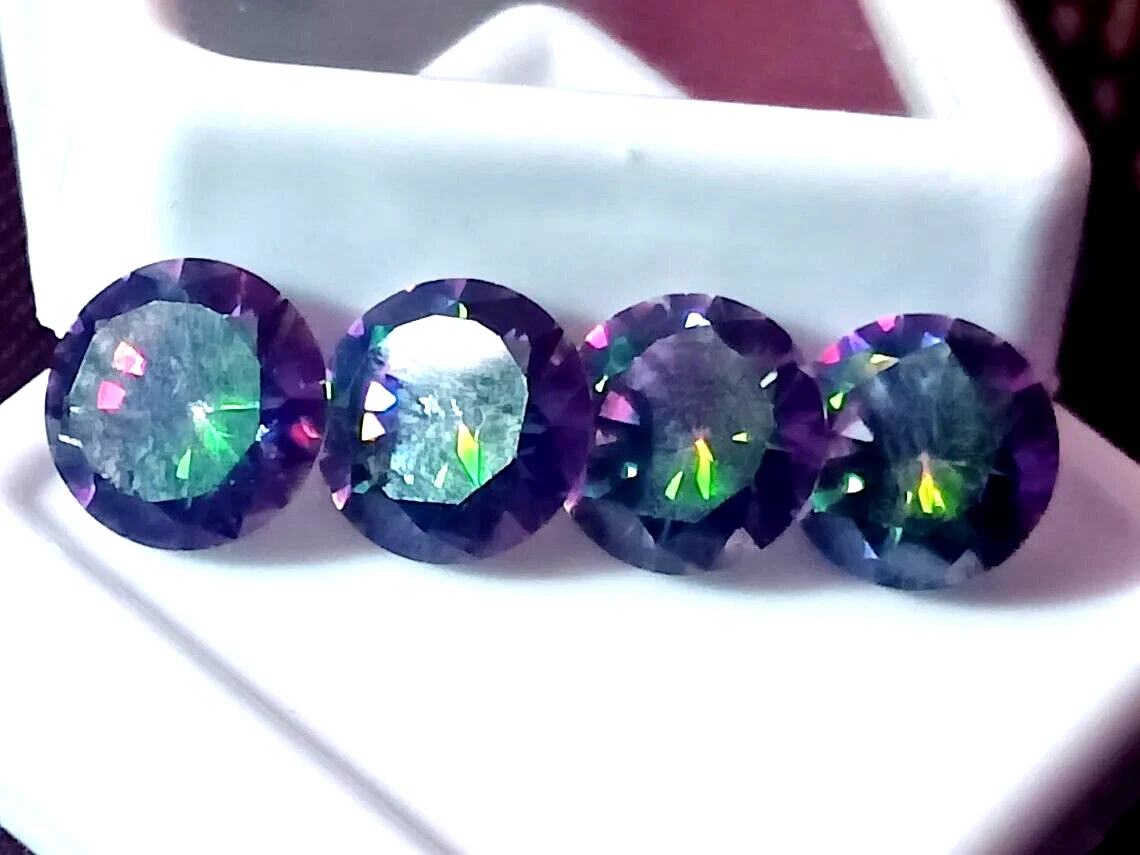 Natural Elegant Alexandrite 4Pcs 10Ct Round Cut Rainbow Color