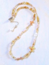 Ethiopian Fire Opal Rainbow  Peach Moonstone Sterling Silver Necklace Sundance