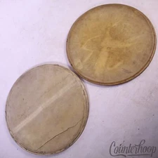 *Ludwig 2x 12" Calf Skin Drum Heads Maple Flesh Hoops Batter/Resonant Snare 20s*