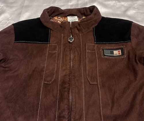 Star Wars Han Solo Bomber Jacket Boys Size 11/12 Brown Suede - The Disney Store - Picture 3 of 10