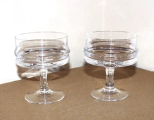 2 Vintage Rosenthal 9oz Champagne Sorbet Sherbert Clear Crystal Glasses Signed
