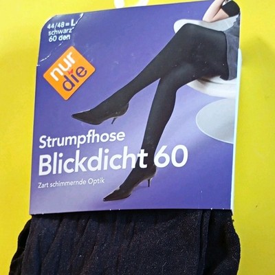 Strumpfhose Blickdicht 60 Gr L(44/48) von Nur Die In Schwarz Neu OVP