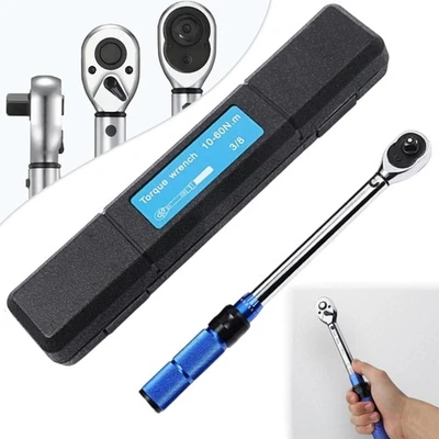 3/8" Adjustable Torque Wrench, 10-60 Nm, Accuracy ± 3% for Car, Motorcycle w/Box