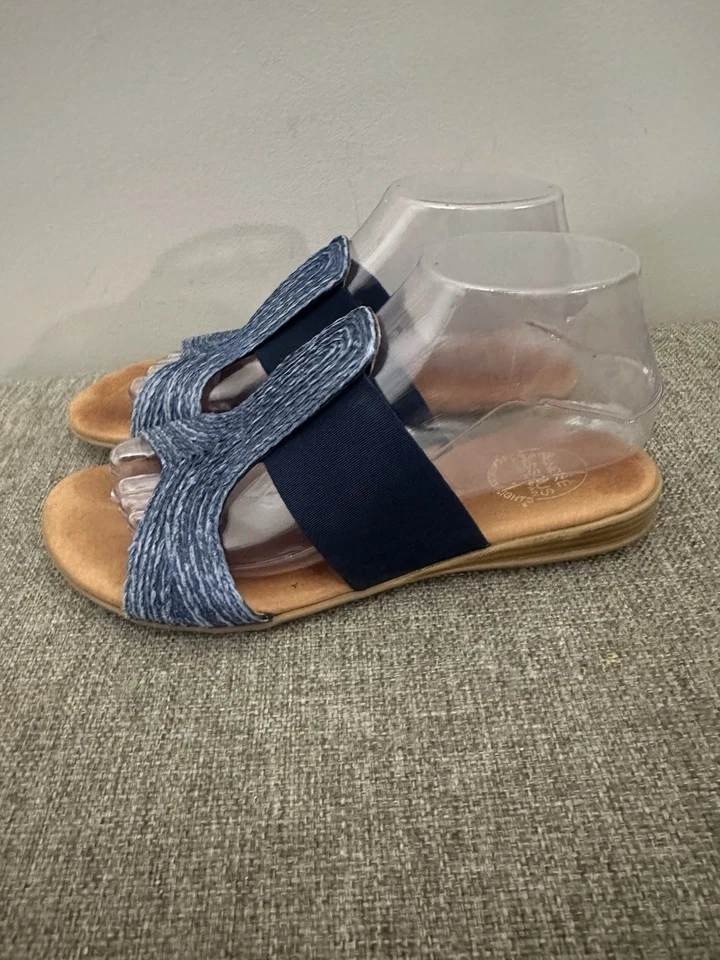 Sandalias Andre Assous de cuero azul talla 8 Foto 3 de 4