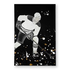 Begin Home Decor C1ROAR23RWD426 2 x 3 ft. Hockey Player in Action - Black Out...