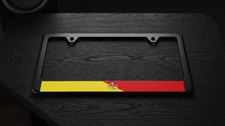 Sicily Sicilia Italy Italian Sicilian Flag License Plate Frame Black Metal Sicily Sicilia Italy Italian Sicilian Flag License Plate Frame Black Metal