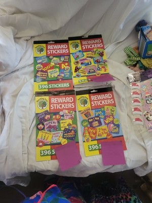 Lot Of 4 Sticker Rewards Books Missing Some Stickers As Marked By The Post Its