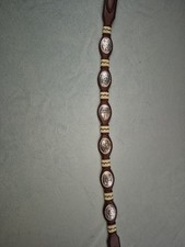 Vintage Tony Lama Scalloped Leather Silver Concho Belt size 36 Western