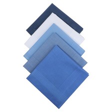 5 PCS Cotton Handkerchiefs Classic Pocket Squares Set Soft 15.8x15.8 Inch