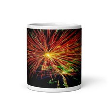 Night Sky Celebration Ceramic Mug - Colorful Fireworks