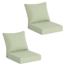 Outdoor Deep Seat Cushions Set of 2, 24x22 L24"x W22"x H5.5", Sage Green