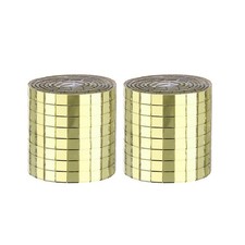 1920 Pcs 5 x 5 mm Square Glass Self-Adhesive Mirror Mosaic Tiles, Gold