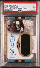 2024 Topps Tier One Baseball Ivan Rodriguez JUMBO PATCH AUTO /99 AT1JR-IR PSA 7