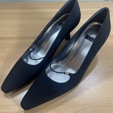 Stuart Weitzman Black Peau De Soie Kitten Heels W Rhinestone Accent Sz 6B NWOB