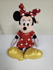 TY Sparkle Disney Minnie 16 Inch Stuffed Animal Plush Red Dress