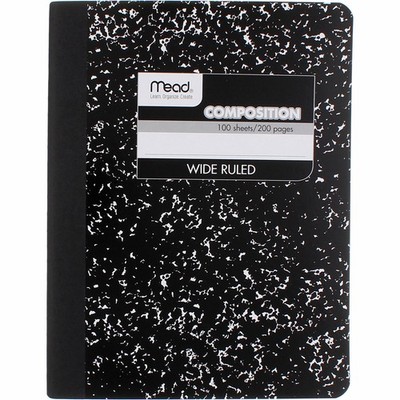 6 Pack Mead Square Deal Composition Book, Wide Ruled, 100 Sheets, Black Marble