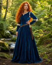 Renaissance Medieval Princess Dress w Quiver Merida 3XL Ethereal LARP Cosplay