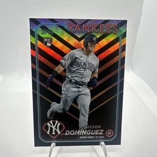 2024 TOPPS JASSON DOMÍNGUEZ ROOKIE HOLIDAY BASEBALL CARD US175. rookie card picture