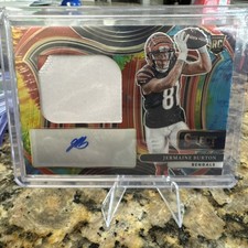 2024 PaninSelect Rookie Signature Swatches Jermaine Burton TieDye Prizm /25 (RC)