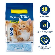 Premium Crystal Cat Litter, 10lb Long Lasting Odor Control