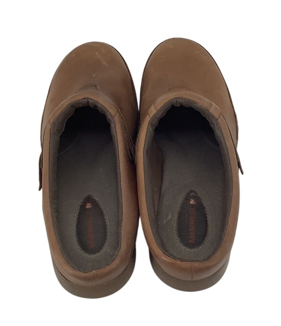 Merrell Luxe Plunge scarpe zoccoli mulo in pelle marrone da donna taglia 8 5