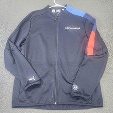 Puma BMW M Motorsport Track Jacket Mens Large Blue Full Zip Racing 576848-04