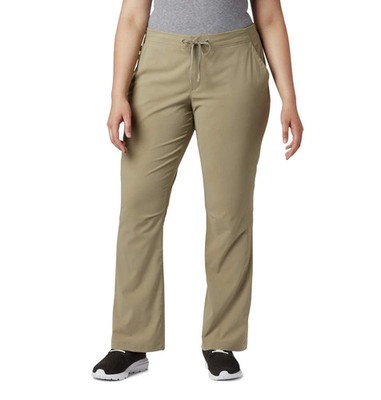 Columbia Women Anytime Outdoor Boot Cut Pant Tusk 22W Omni-Shade