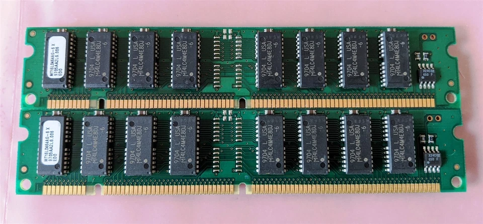 64MB 2x32MB 60ns MICRON MT16LD464AG-6X RAM Memory Kit EDO 168-Pin 3.3V 4Mx64 - Image 2 of 4