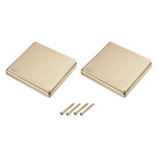 Pack of 2 Light Switch Wall Push Button 1 Gang 1 Way 250V 10A 86x86mm Gold Tone