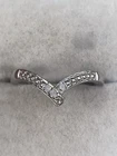 Vintage 925 Sterling Silver Ring Size O Tggc Wishbone CZ