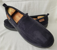 Dearfoams Slippers Mens 11-12 Cozy Comfort Perforated Moc Toe Slip Ons Black