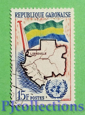U1868- GABON 1961 MAP - FLAG Fr. 15 USED