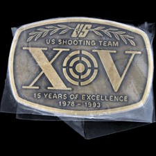 US Shooting Team XV Olympics Gold 1990s Vintage Belt Buckle