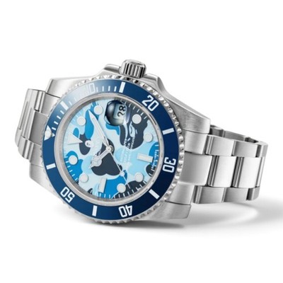 激レア BAPEX メンズ 時計 青 ステンレス A BATHING APE TYPE 1 BAPEX Automatic Mens SS Blue Camo Watch 1M20